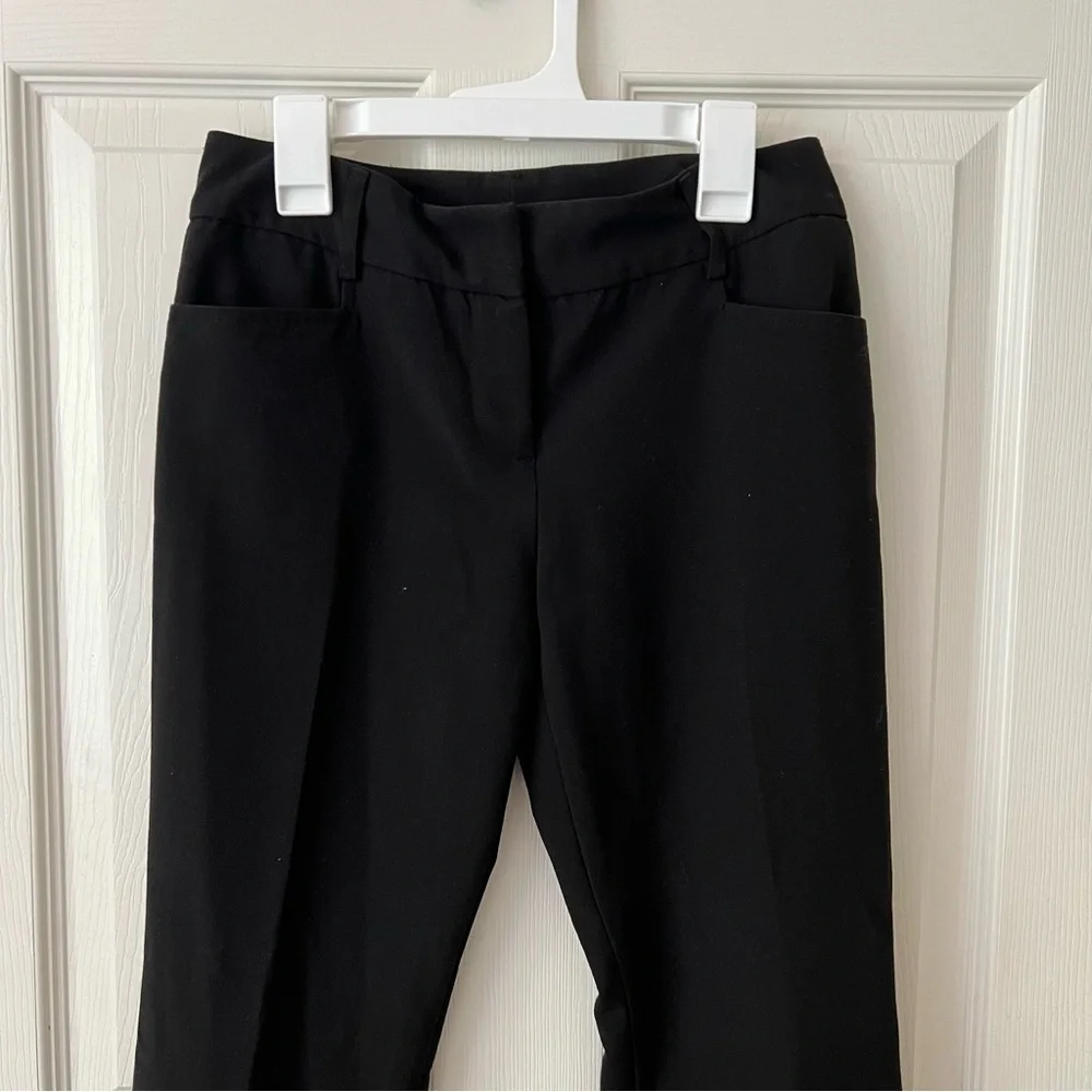 BCX Women Black Mid Rise Skinny Bootcut Flare Slacks  0‎ Office Dress Pants EUC - Picture 2 of 12